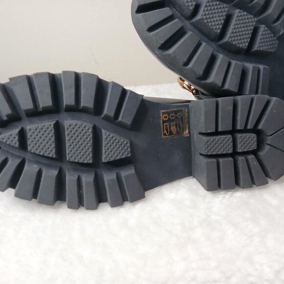 Free People Lyra Link Leather Loafer Mules Lug Sole Size EU 36.5/US 6 - Picture 8 of 12